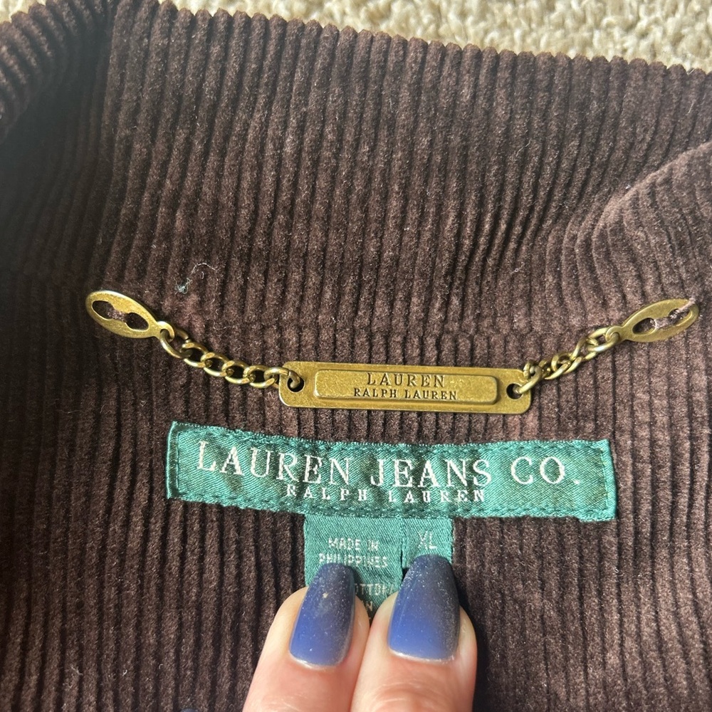 Vintage Lauren Ralph Lauren Jeans Co Corduroy Utility equestrian jacket SZ XL - Picture 4 of 14